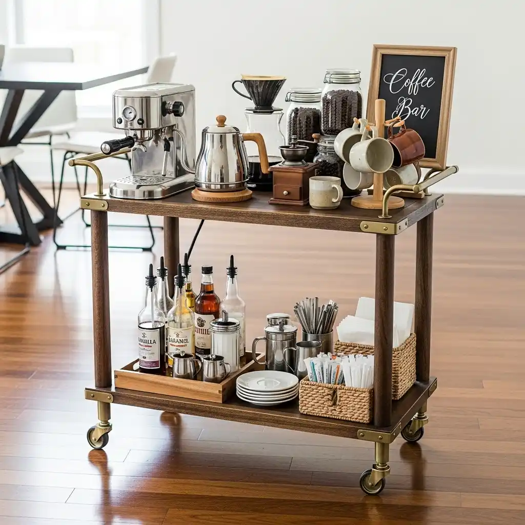 Portable Coffee Station on Wheels
