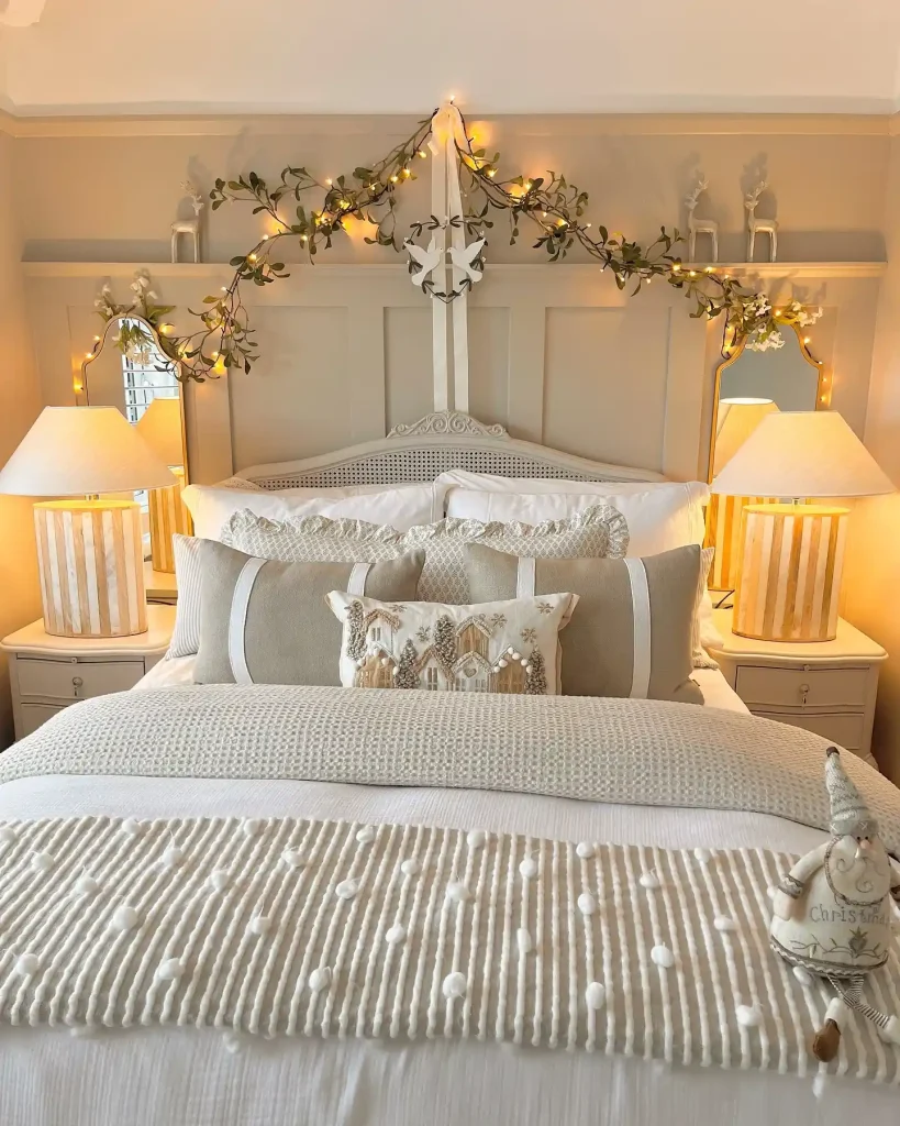Headboard with Twinkling Lights