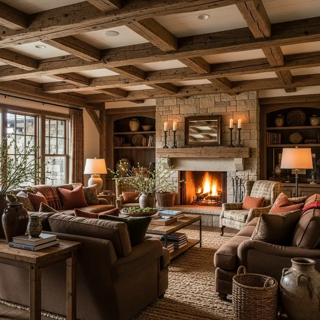 Chunky Wood Beam Ceiling