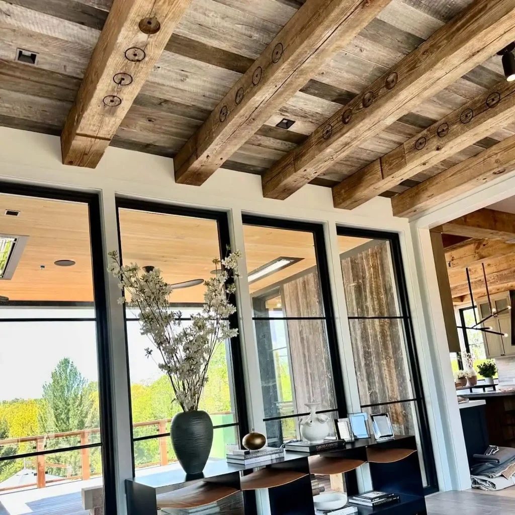 match new beams to existing rustic woodwork