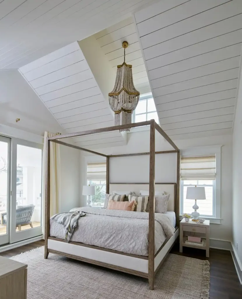 coastal or beach house look with shiplap