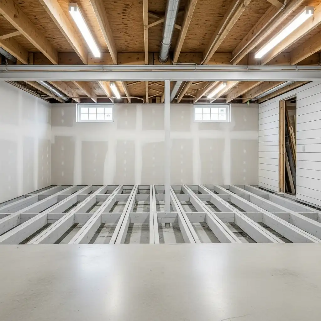 Painted Joists and Subfloor