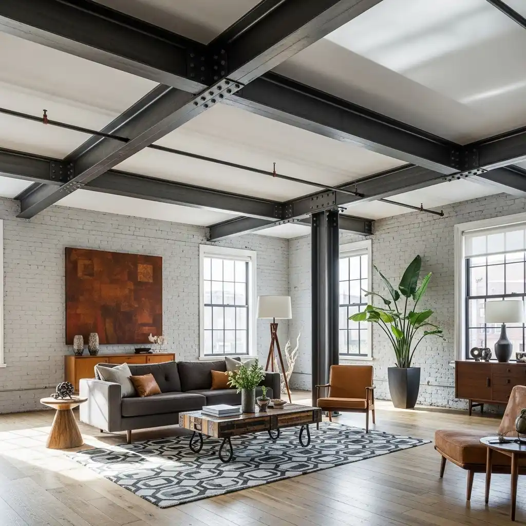 8 Industrial Style with Structural Steel Beams