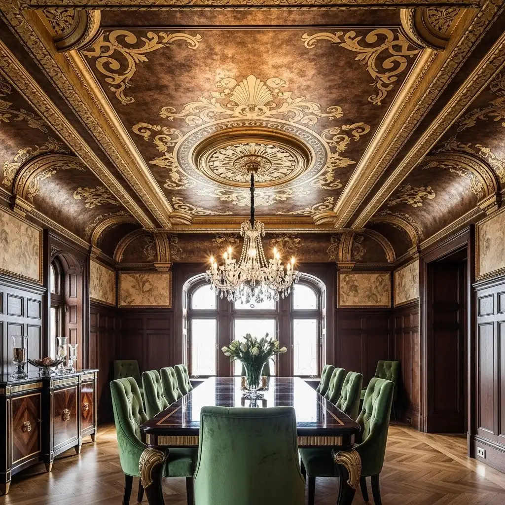 Painted Ceiling Ideas Statement Metallic