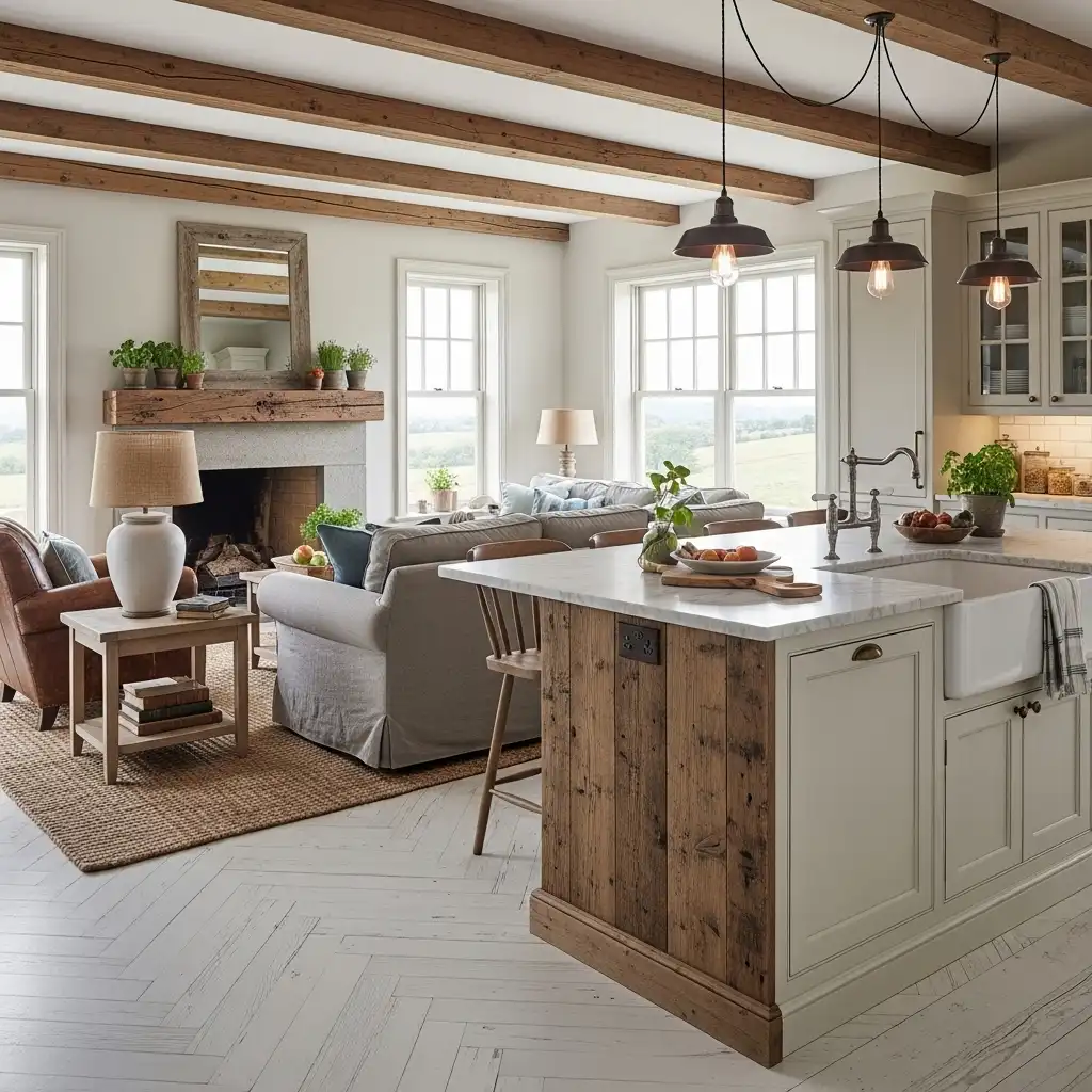 Rustic Farmhouse Charm herringbone