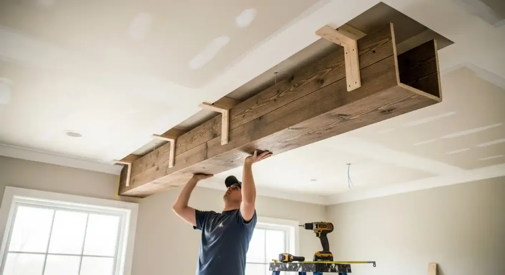 8 fake beams on ceiling diy