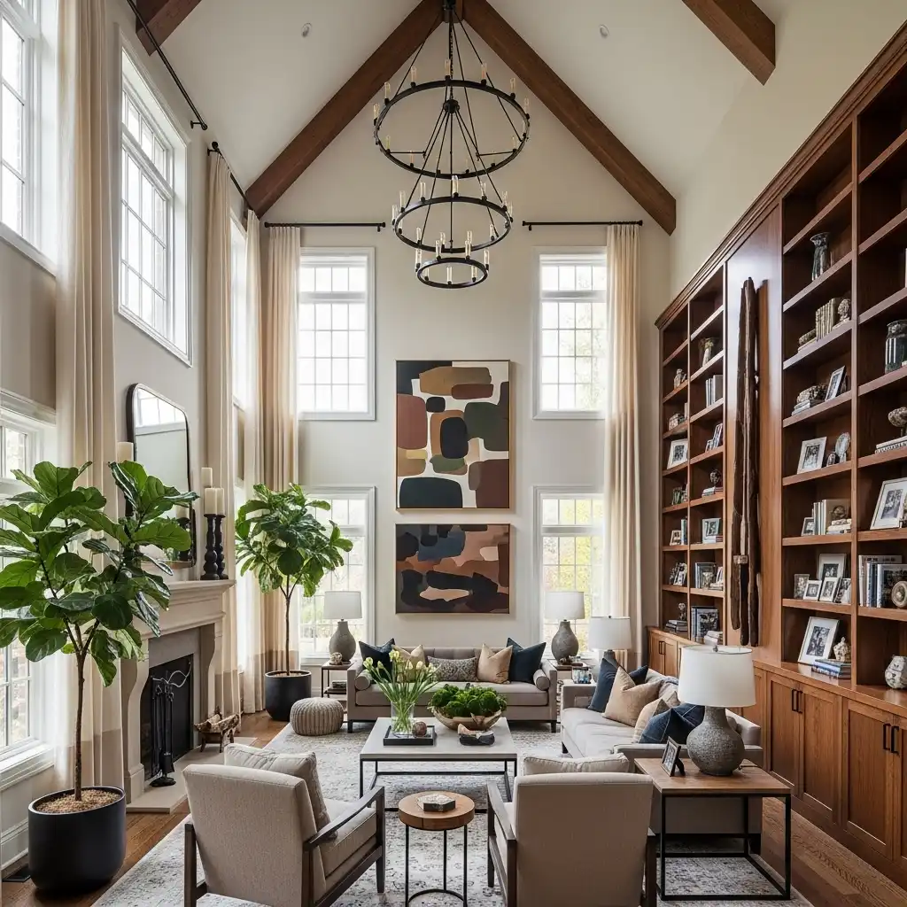 Cathedral Ceiling Living Room Embrace Vertical Decor
