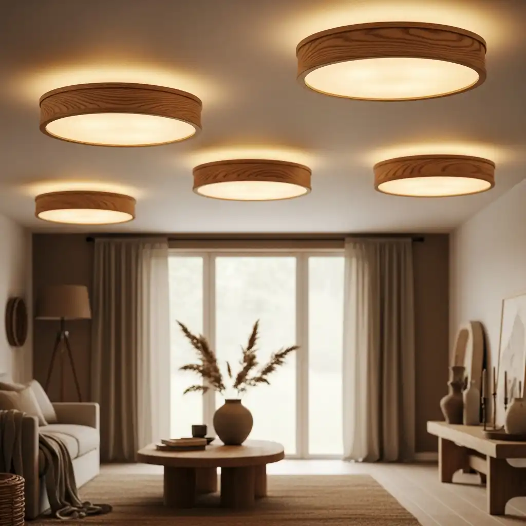 Wood-Trimmed Flush Mounts