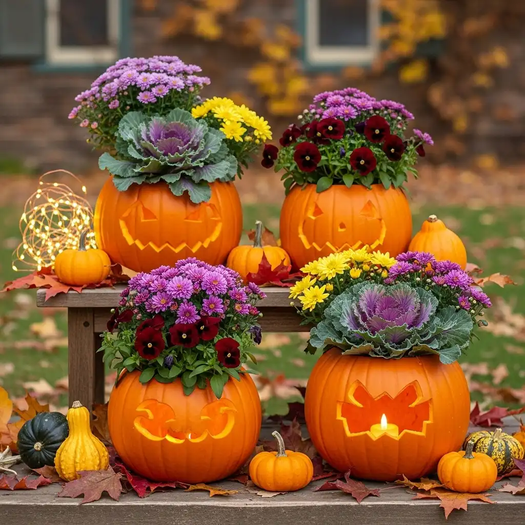 Halloween Home Decor ideas Pumpkin Planters