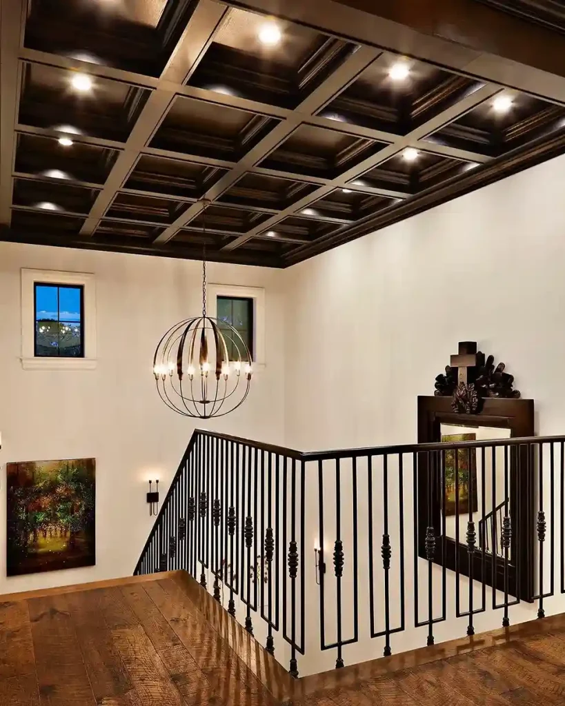Ceiling Design Living Room Coffered Elegance
