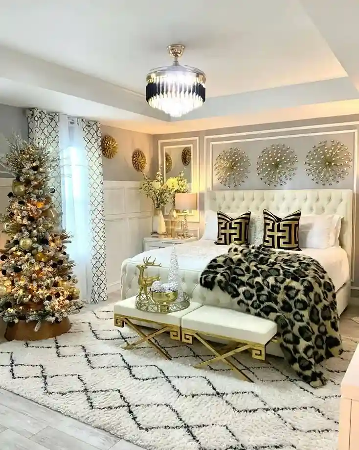 Christmas Bedroom Ideas Cozy Faux Fur Rug or Throw