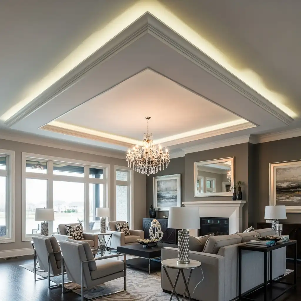 Ceiling Design Living Room Tray Ceiling