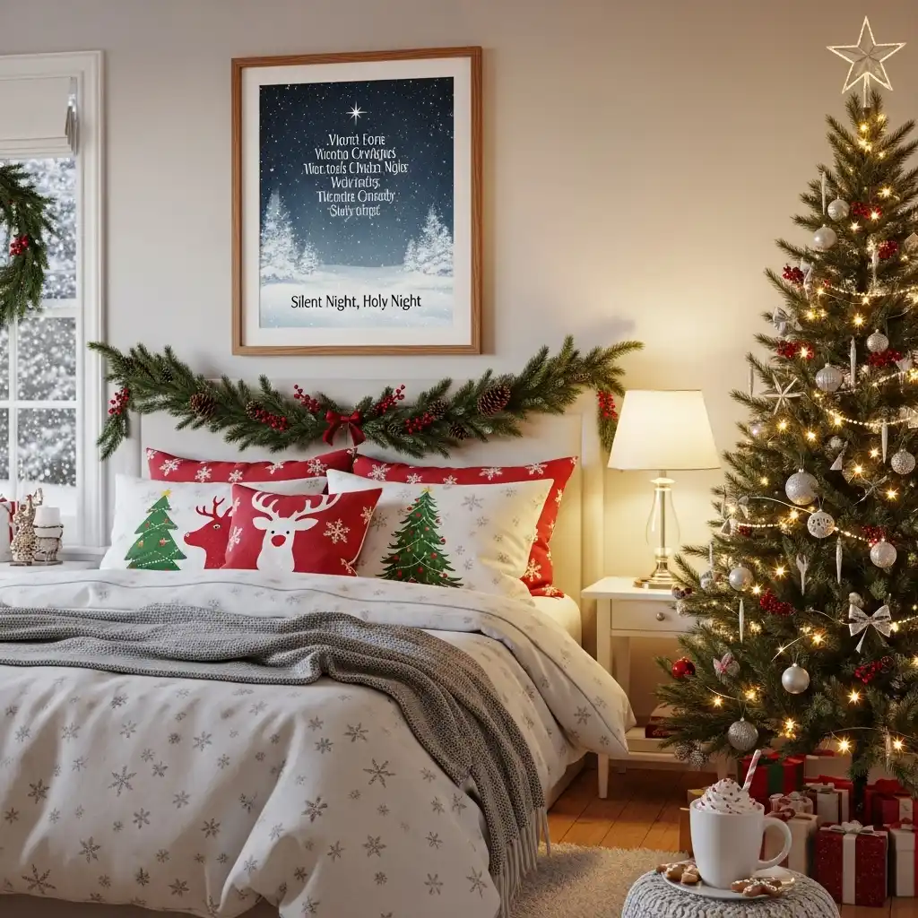 Christmas Bedroom Ideas Festive Framed Art