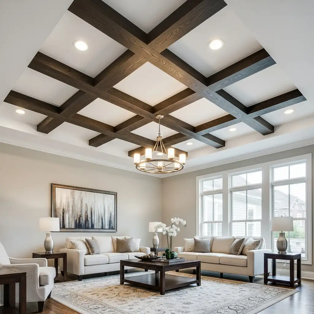 Ceiling Ideas Contrasting Color Beams