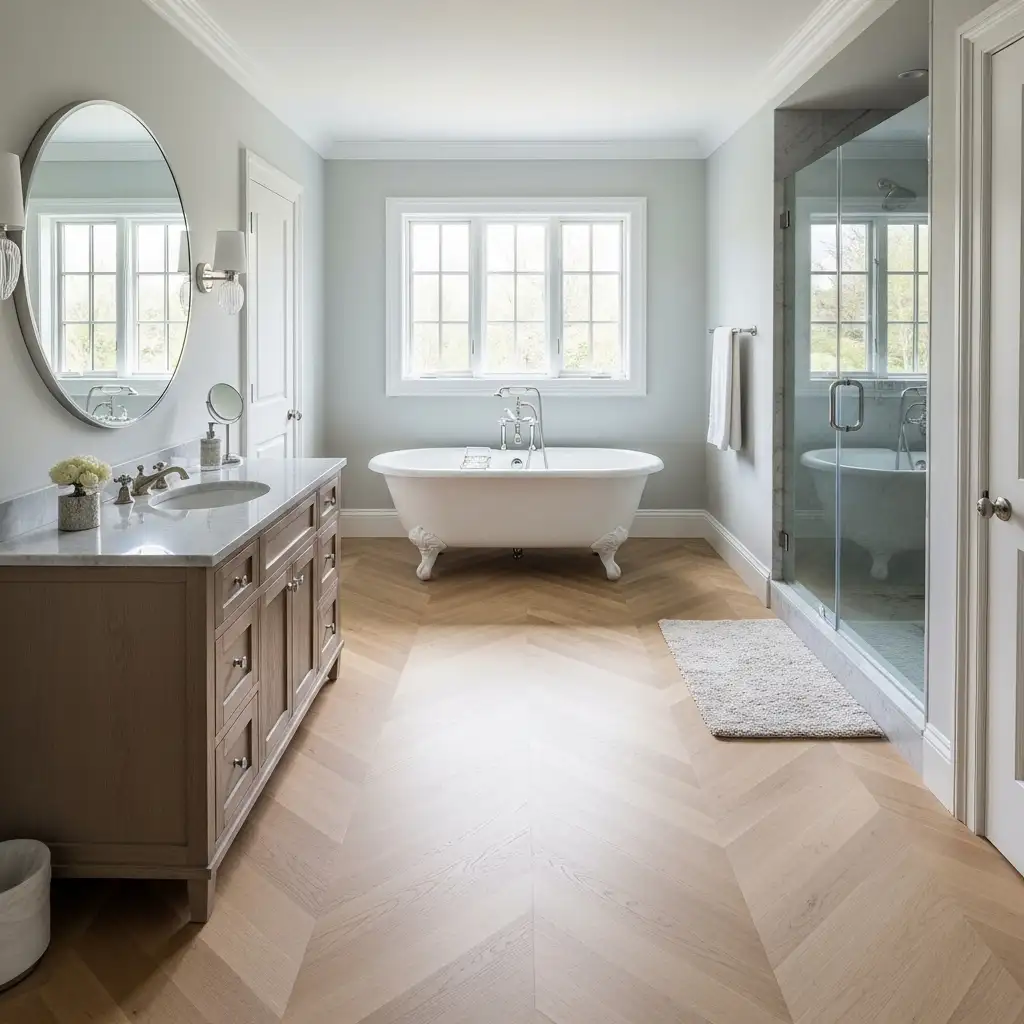 Chevron Flooring bathroom