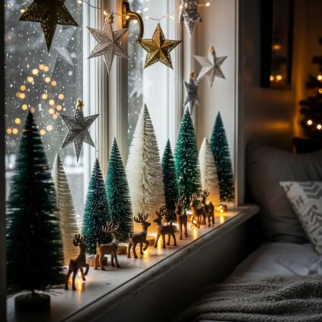 Christmas Bedroom Ideas Window Sill Vignette