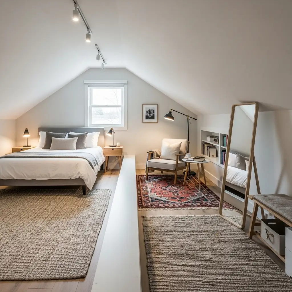 Sloped Ceiling Bedroom Create Distinct Activity Areas