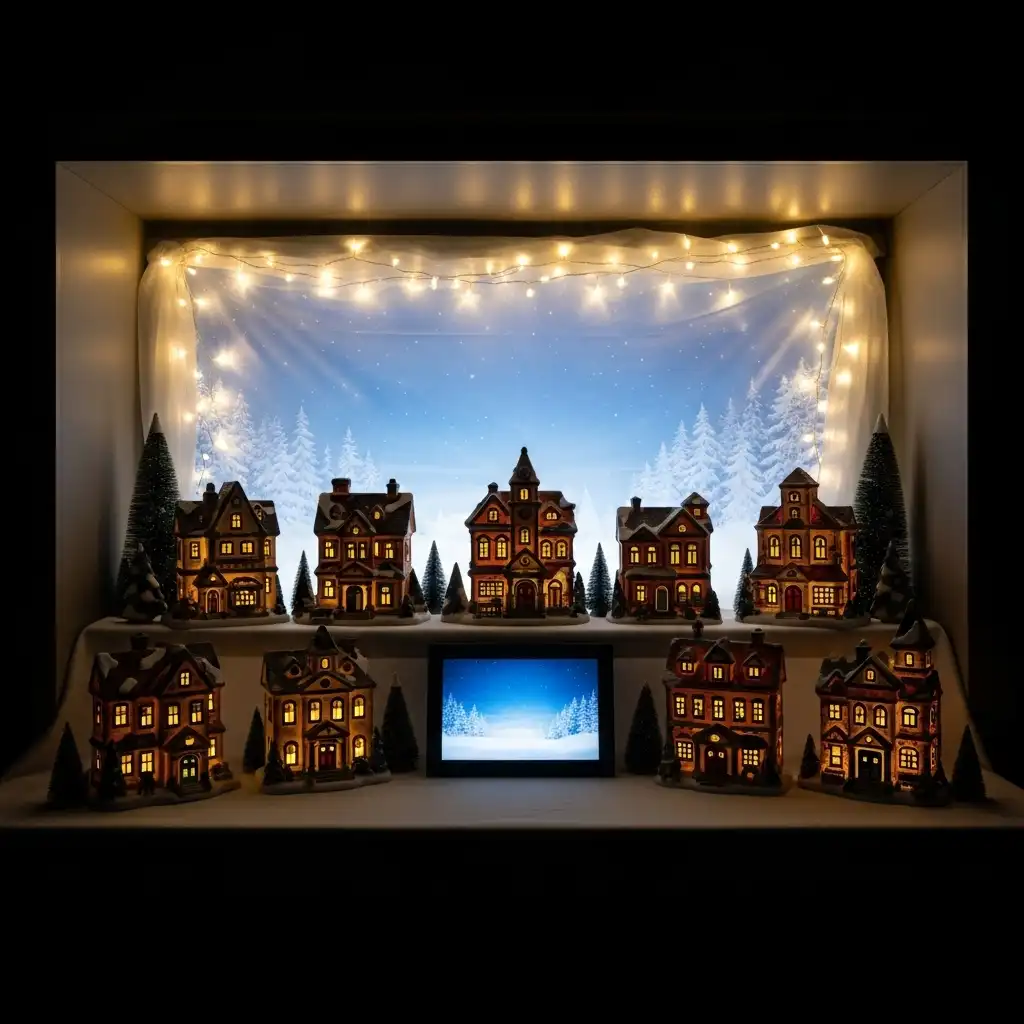 Illuminated Backdrop Village