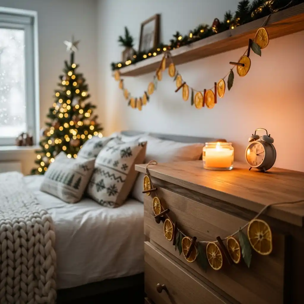 Christmas Bedroom Ideas Dried Citrus Garlands