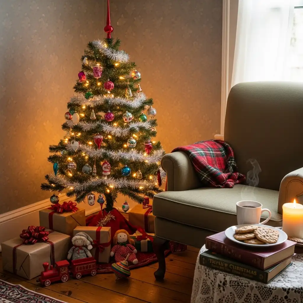 Christmas Tree Cozy Corner Vignette