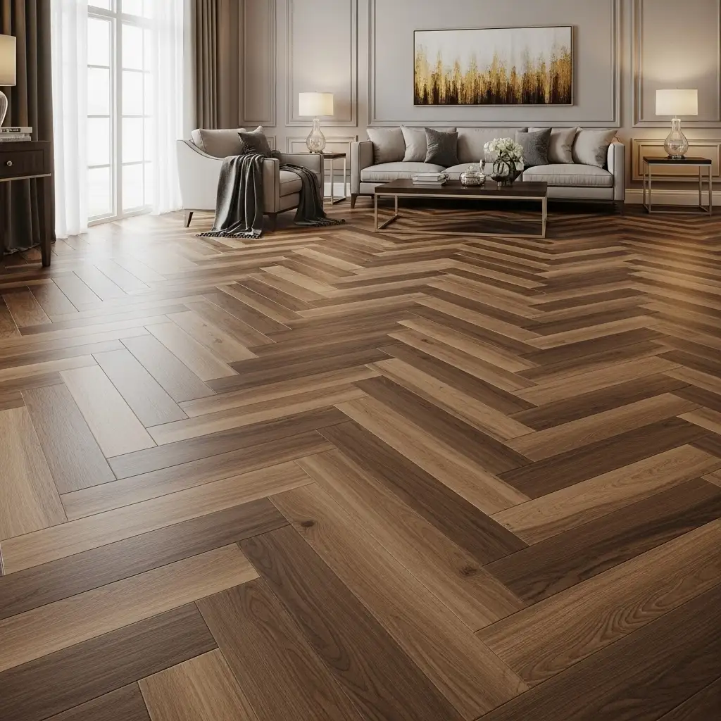 Peel and Stick Floor tile ideas Herringbone Elegance