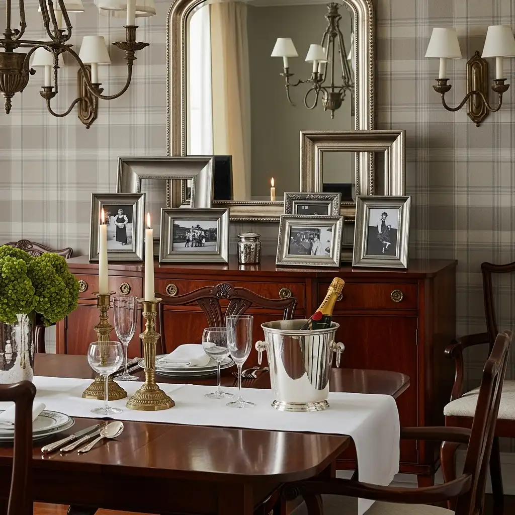 Ralph Lauren Dining Room Ideas Metallic Accents