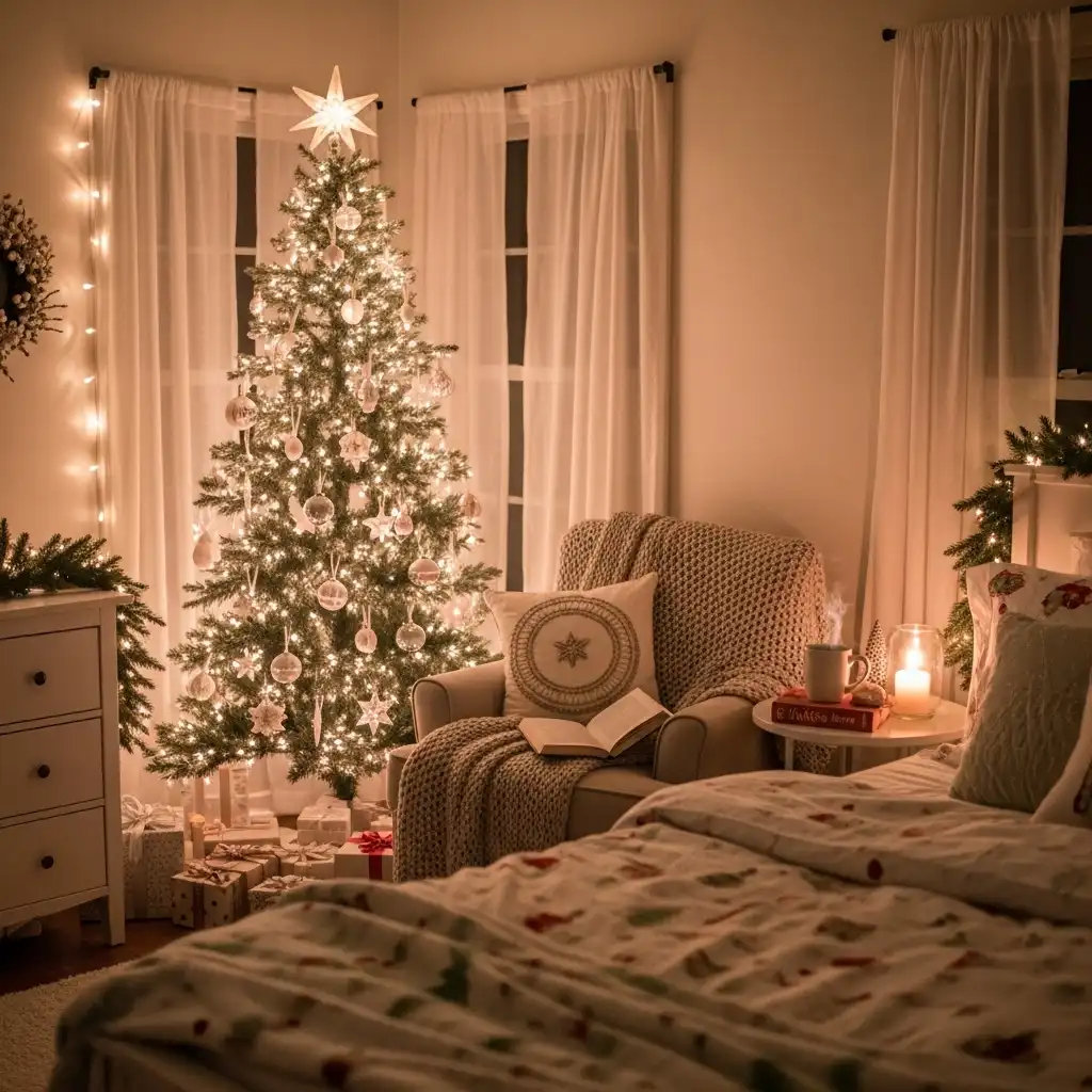Vintage Christmas Tree Bedroom Holiday