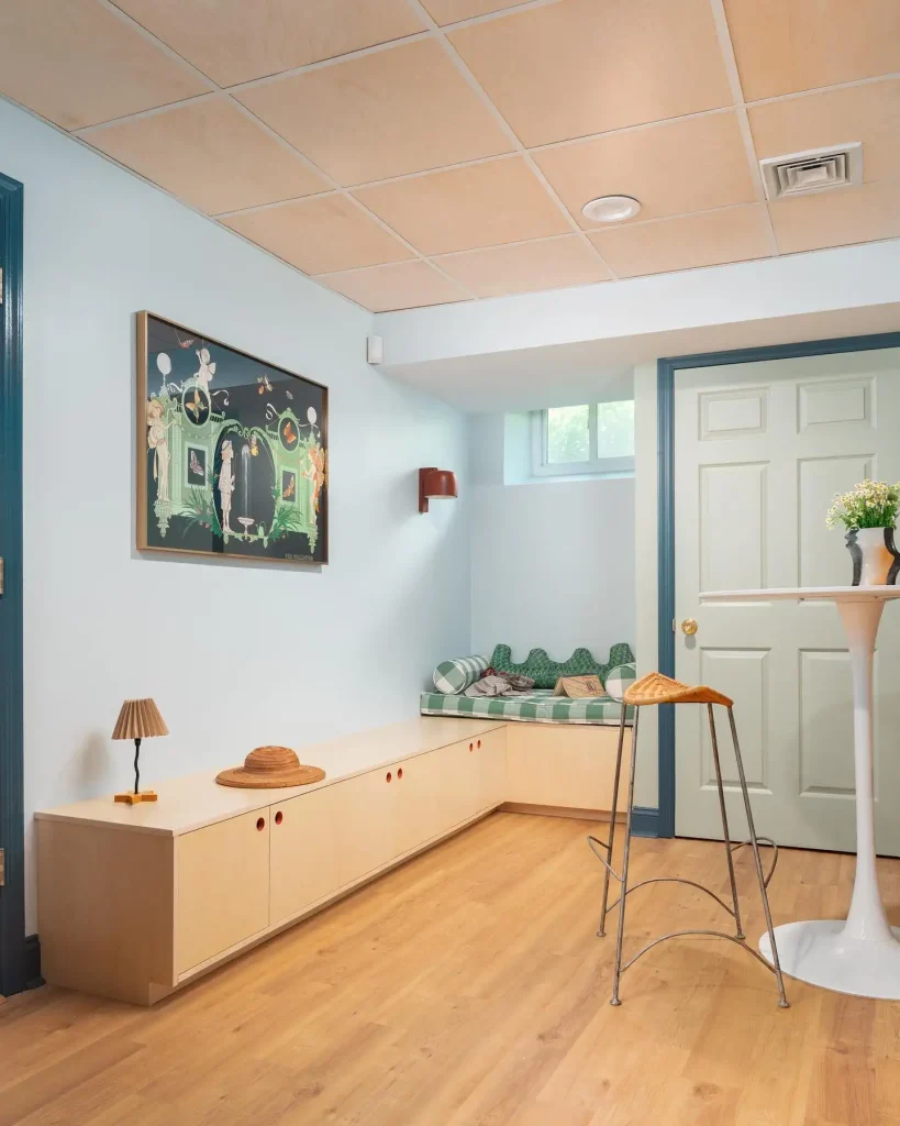 Low Basement Painted Ceiling