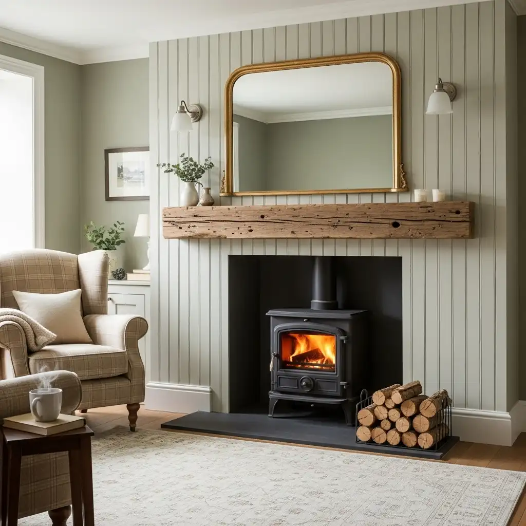 Beadboard Wall Accent Ideas Fireplace Wall Focus