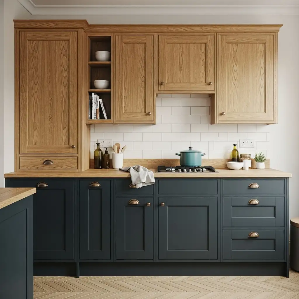 Two-Tone Oak Cabinet Design