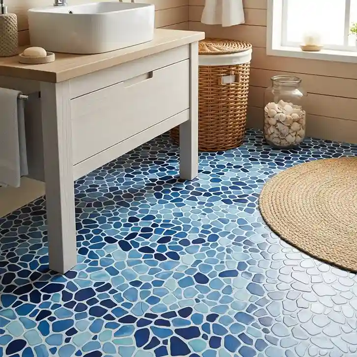 Coastal-Inspired Blue Mosaic