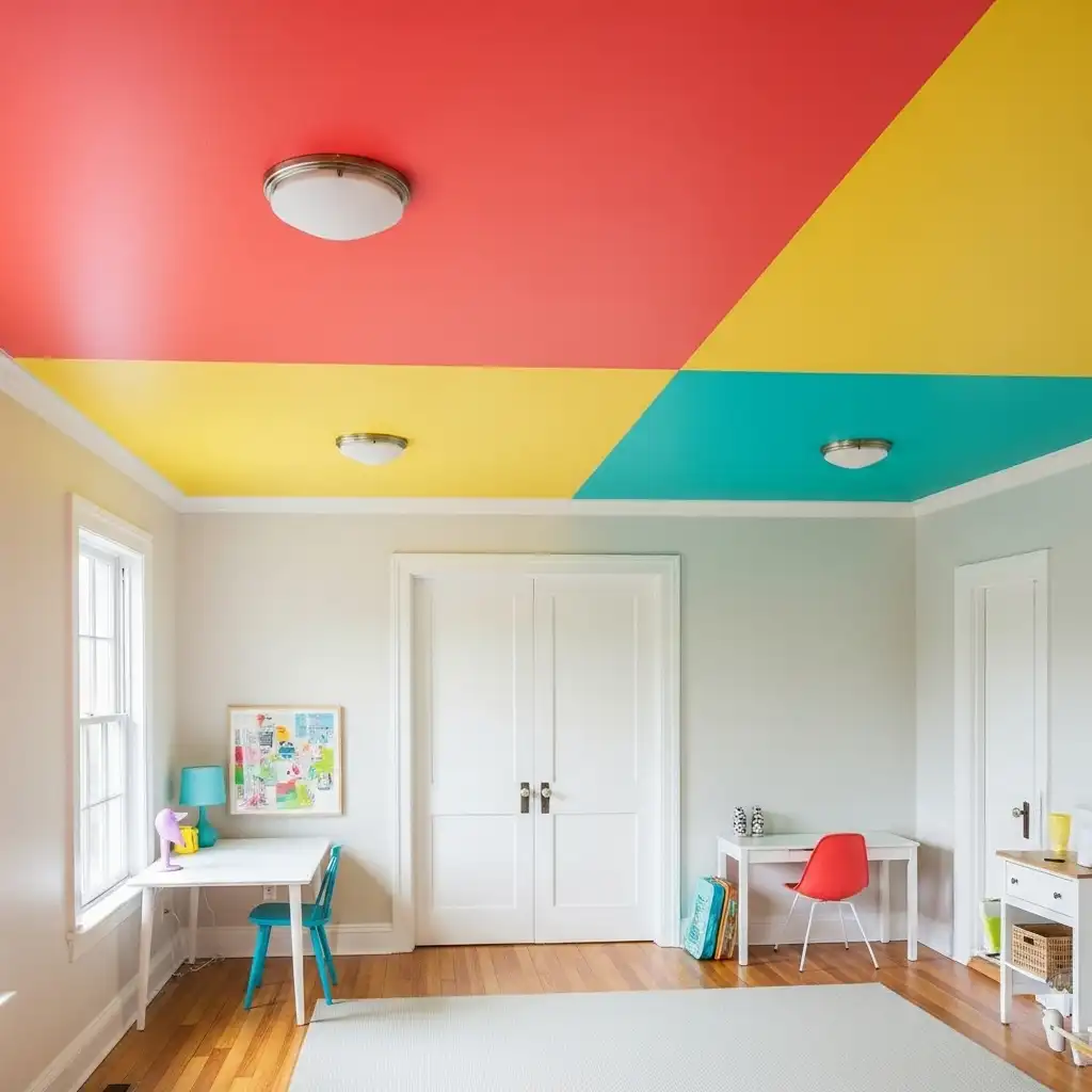 Accent Ceiling Vibrant and Unexpected Colors
