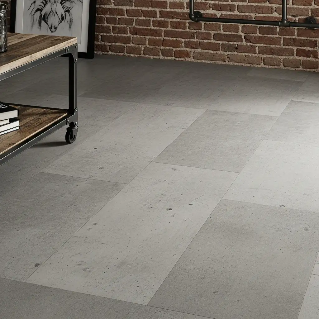 Peel and Stick Floor tile ideas Industrial Concrete Finish