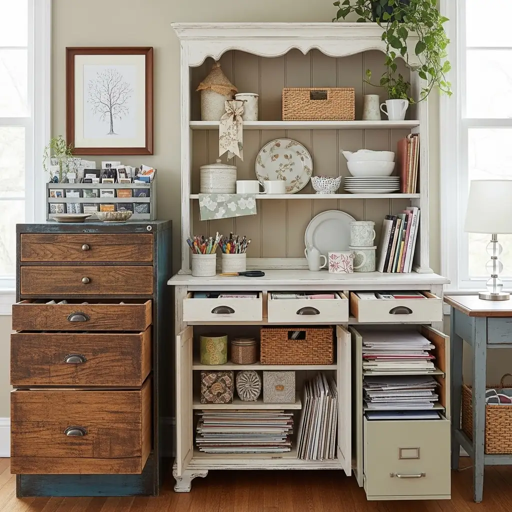 Craft Room Storage Ideas Repurposed Furniture Storage