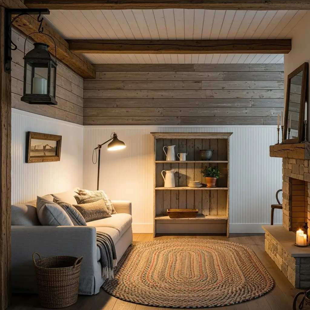 Farmhouse and Rustic Charm Tongue and groove walls