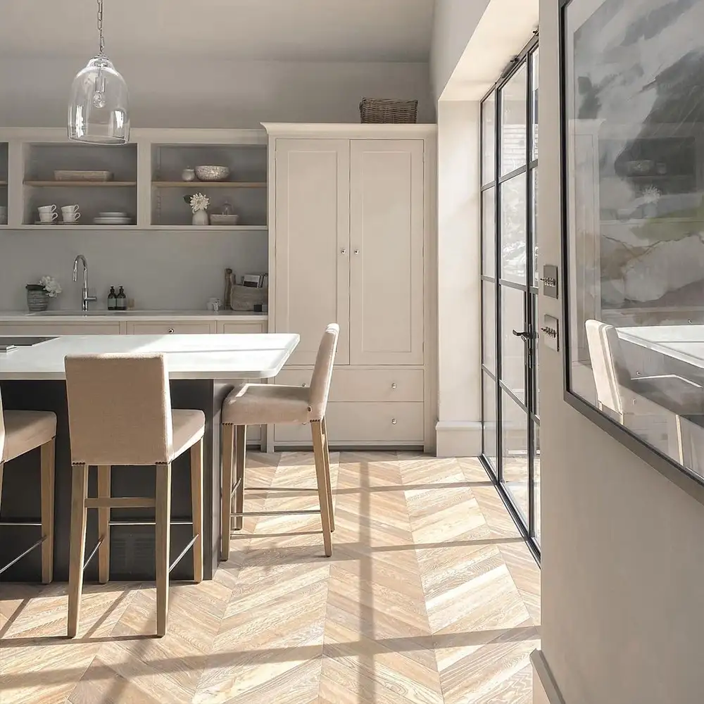 Chevron Flooring Architectural Interest to Plain Spaces