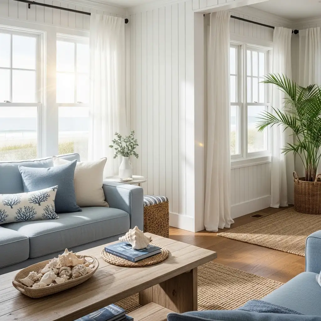 Tongue and Groove Walls Coastal and Beach-Inspired