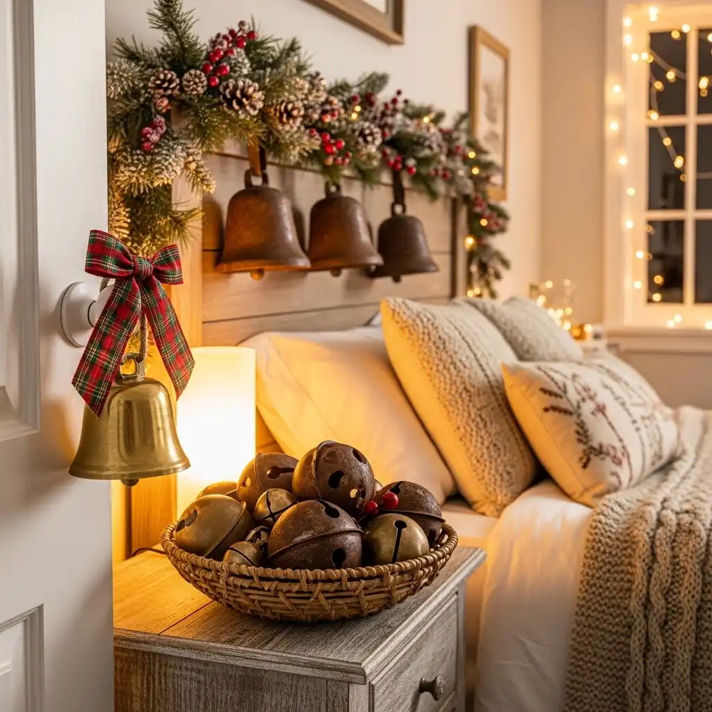 Christmas Bedroom Ideas String Lights as a Wall Accent