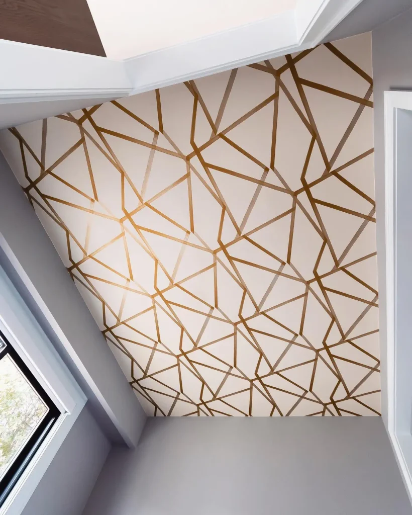 Ceiling Wallpaper Metallic Gold Glamour
