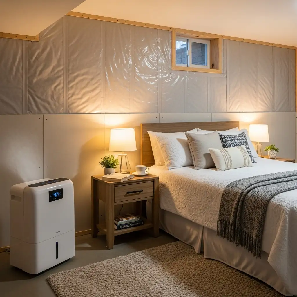 basement bedroom Proper Moisture Control