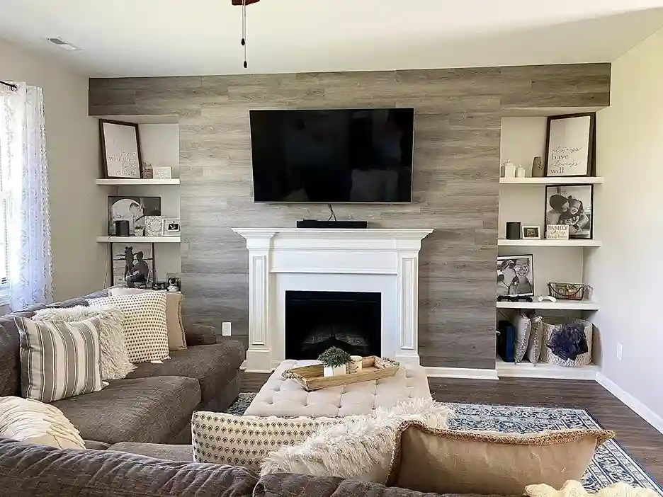 Wood Plank with Integrated Shelving