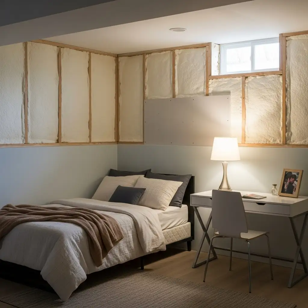basement bedroom Adequate Insulation