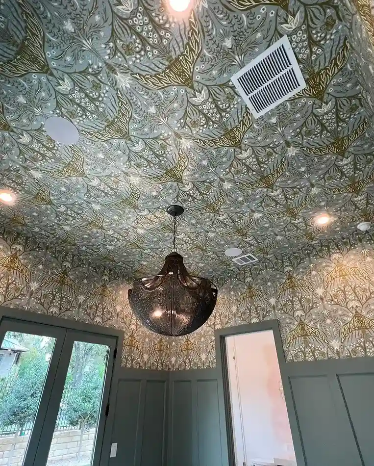 Ceiling Wallpaper Damask Elegance