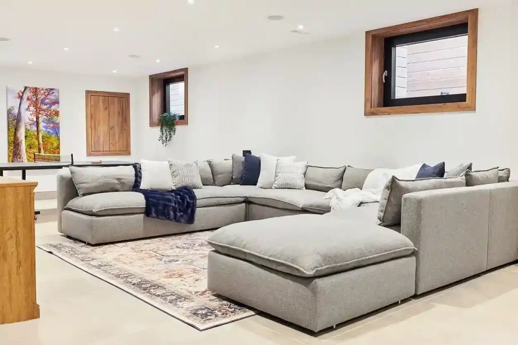 basement Sectional-Focused Layout living room