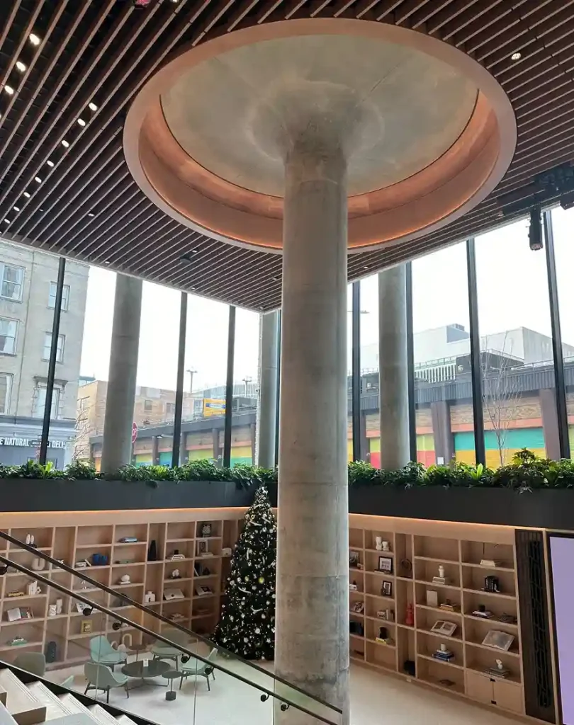 slat wood ceiling Geometric Angular Installation