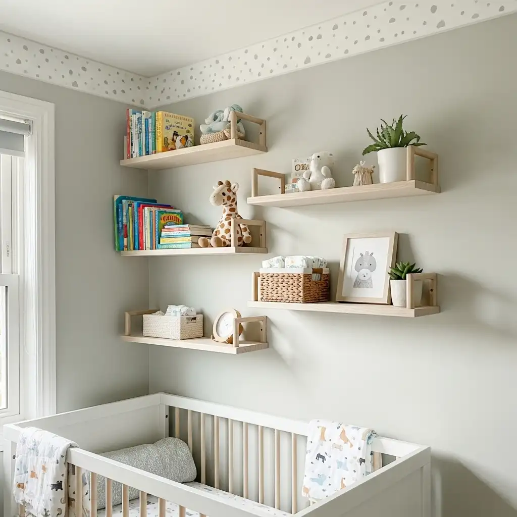 small nursery ideas Wall-Mounted Shelving