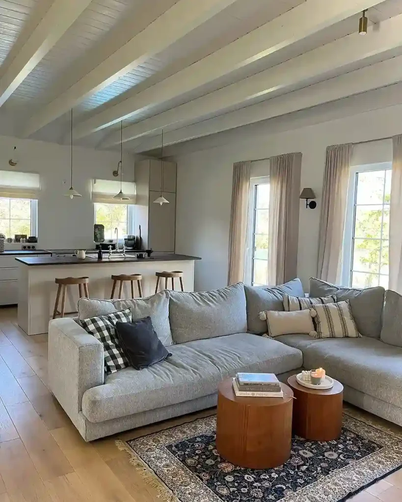Medium Living Room wood ceiling