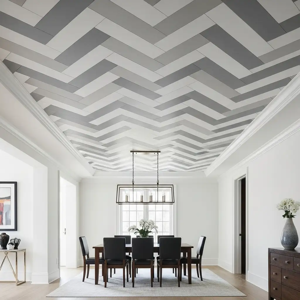 Ceiling Wallpaper Chevron and Herringbone