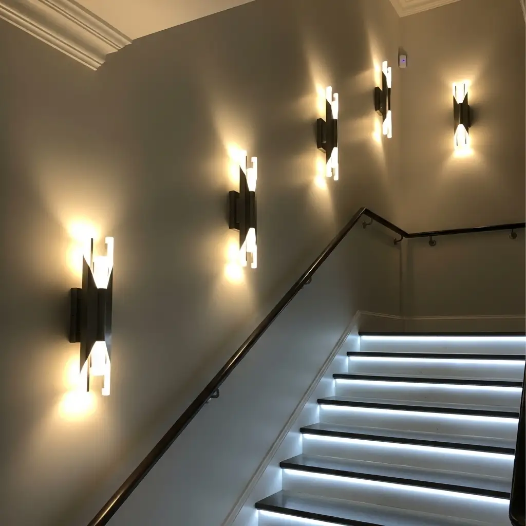 basement stairwell design Basic lighting