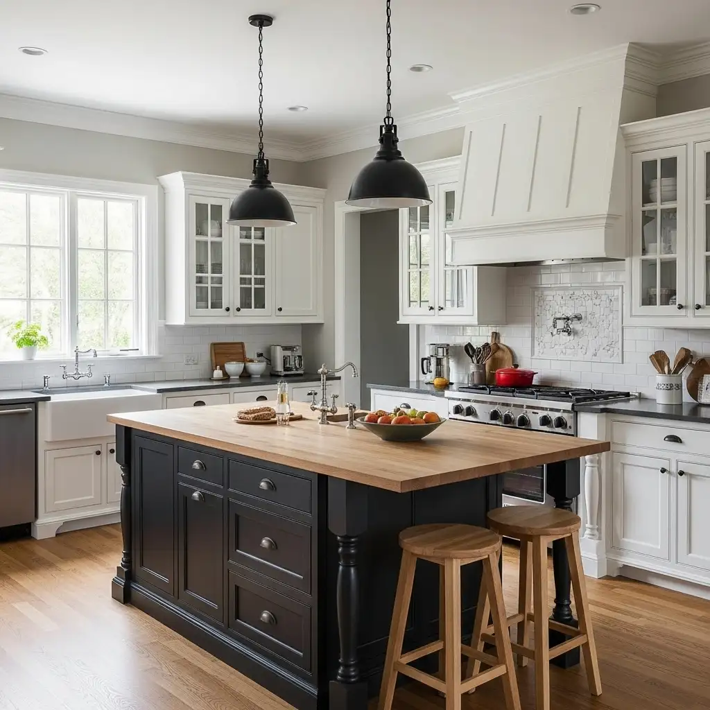 Kitchen Cabinet Ideas Island with Different Color